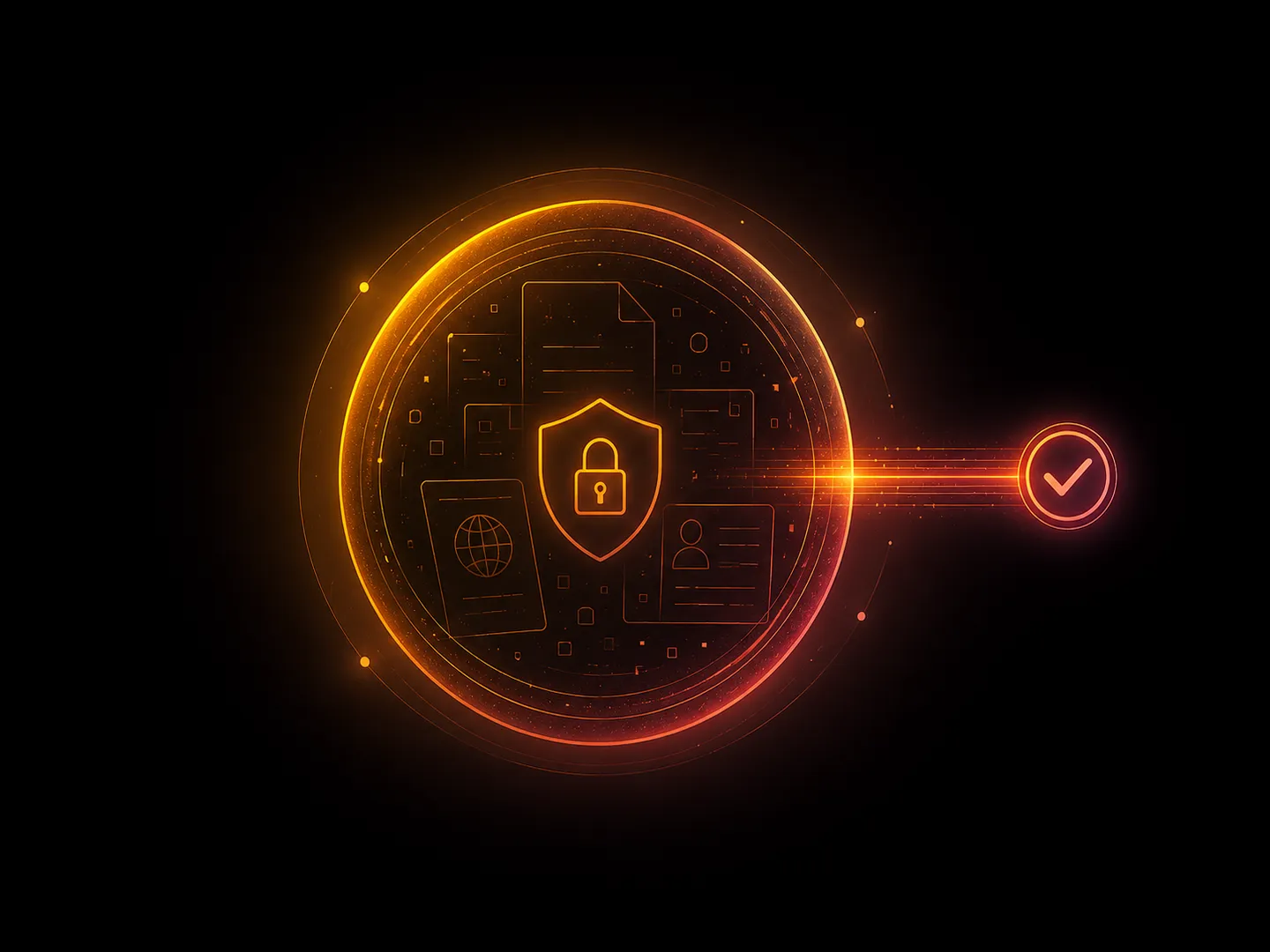 Your personal data stays sealed in the credential; only a single yes/no answer leaves
